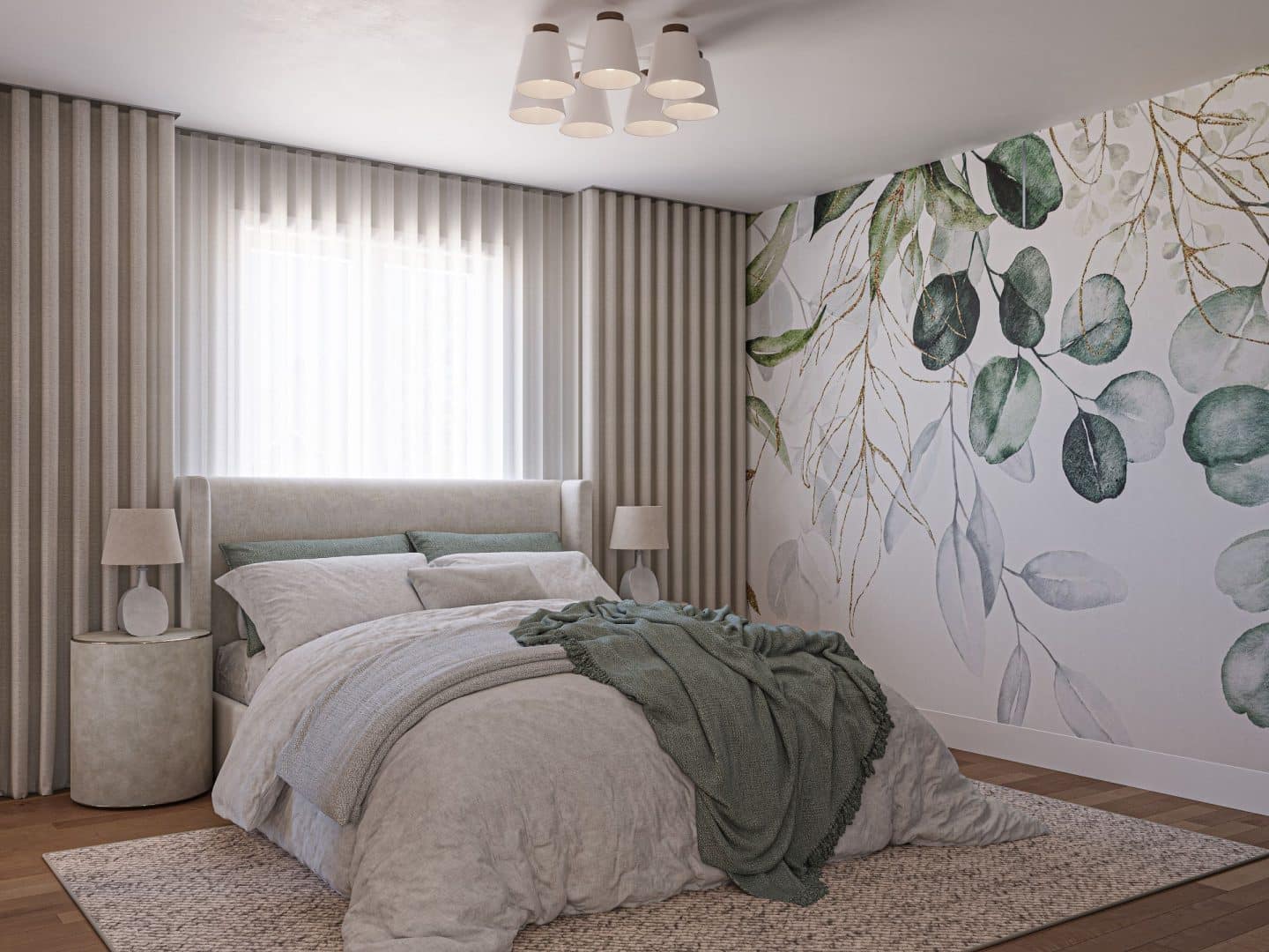 Modèle Primera, une maison de plain-pied de style contemporain. Vue de la chambre