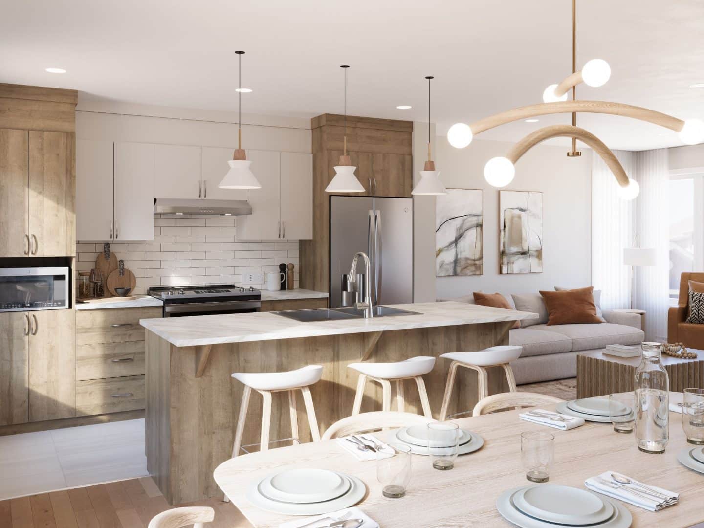 Modèle Primera, une maison de plain-pied de style contemporain. Vue de la cuisine.