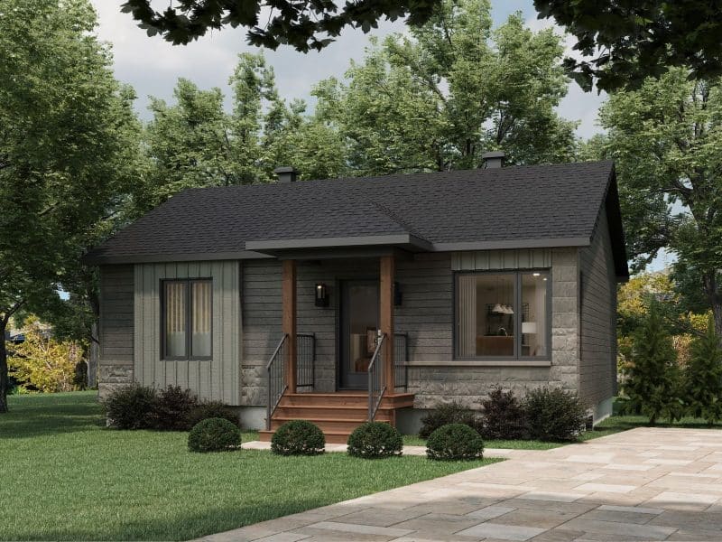 Modèle Primera, une maison de plain-pied de style contemporain. Vue de l'extérieur