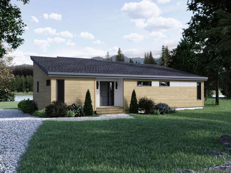 L'Esplanade est un chalet de style méditerranéen. Vue de l'extérieur avant.