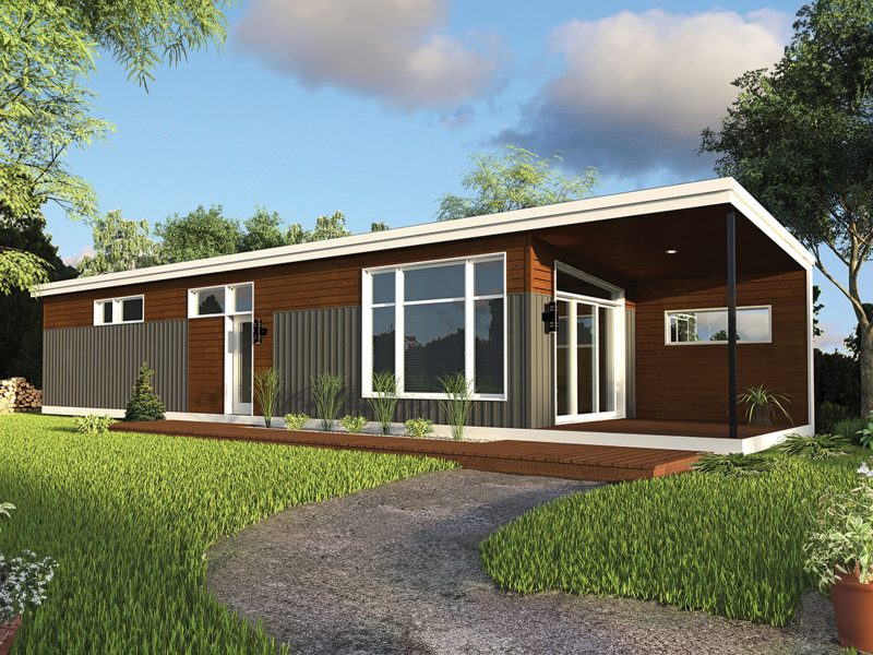 Modèle Eldorado, un chalet de plain-pied de style moderne. Vue extérieure