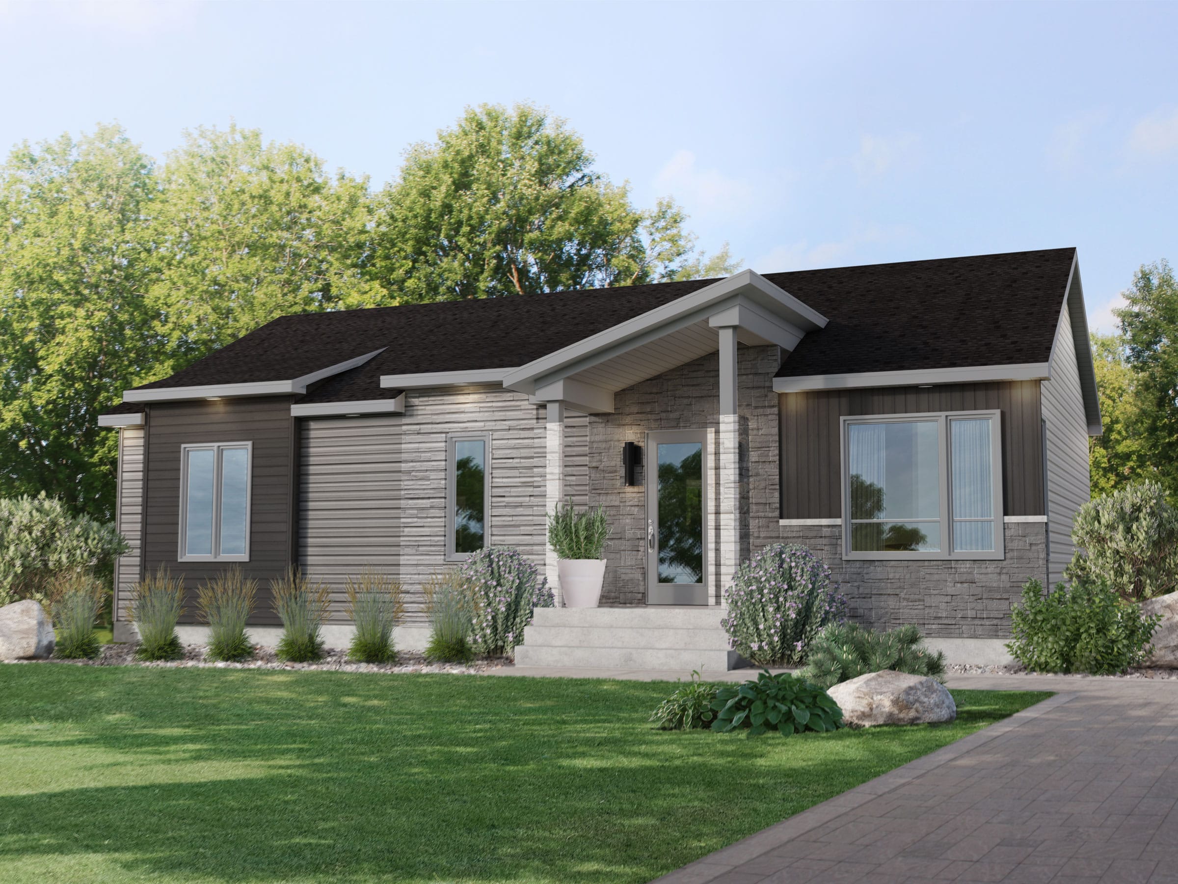 Modèle Kapaz, une maison de plain-pied de style contemporain. Vue de l'extérieur