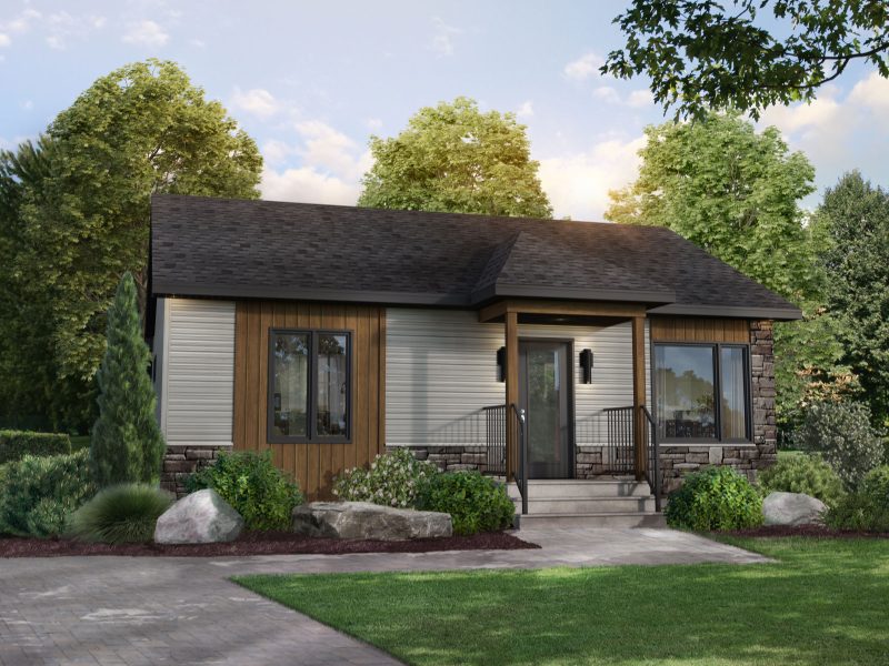 Modèle Primera, une maison de plain-pied de style contemporain. Vue de l'extérieur