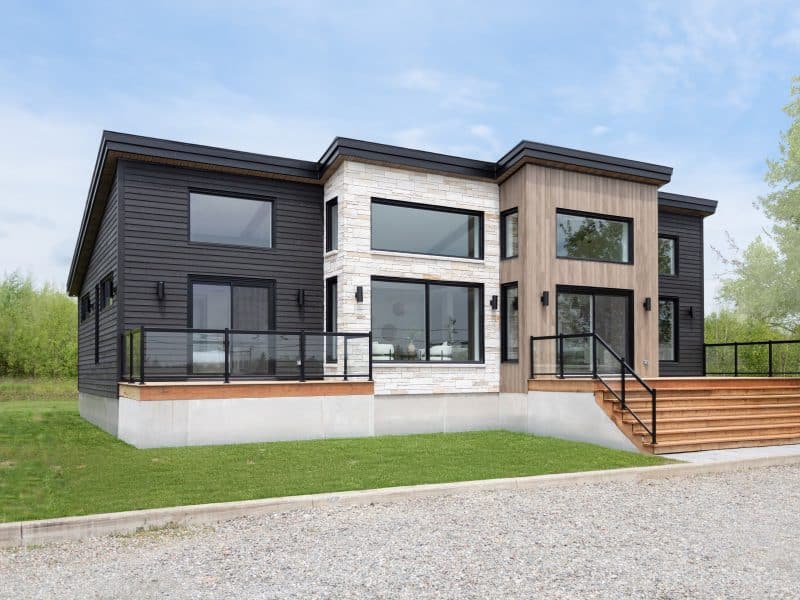 L'Esplanade est un chalet de style méditerranéen. Une réalisation réel avec la vue de l'extérieur.