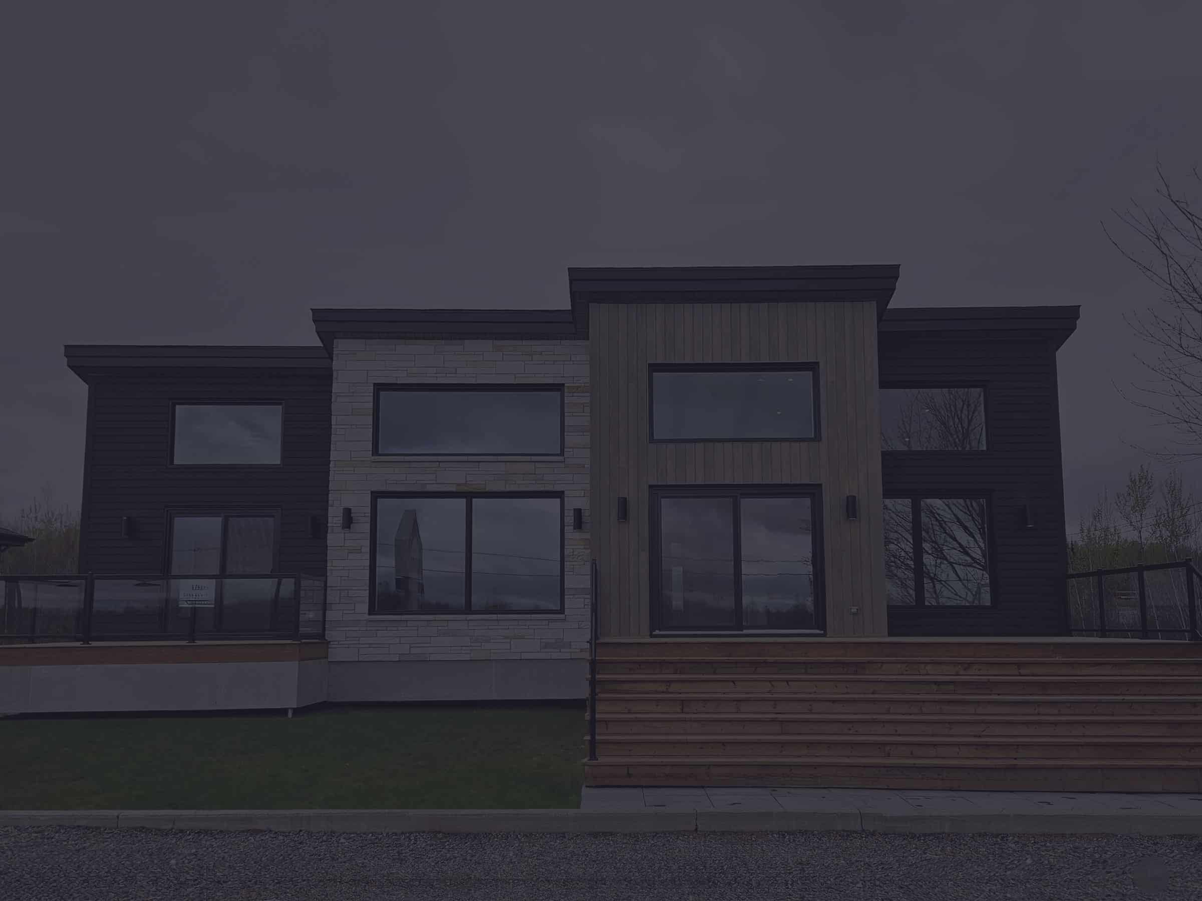 Image avec un filtre foncé, avec une réalisation du modèle esplanade de Sherbrooke