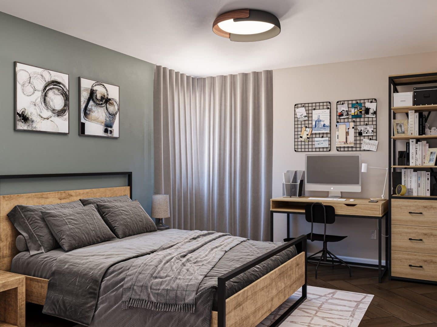 Modèle Arabica, une maison de deux étages de style moderne. Vue de la chambre secondaire.