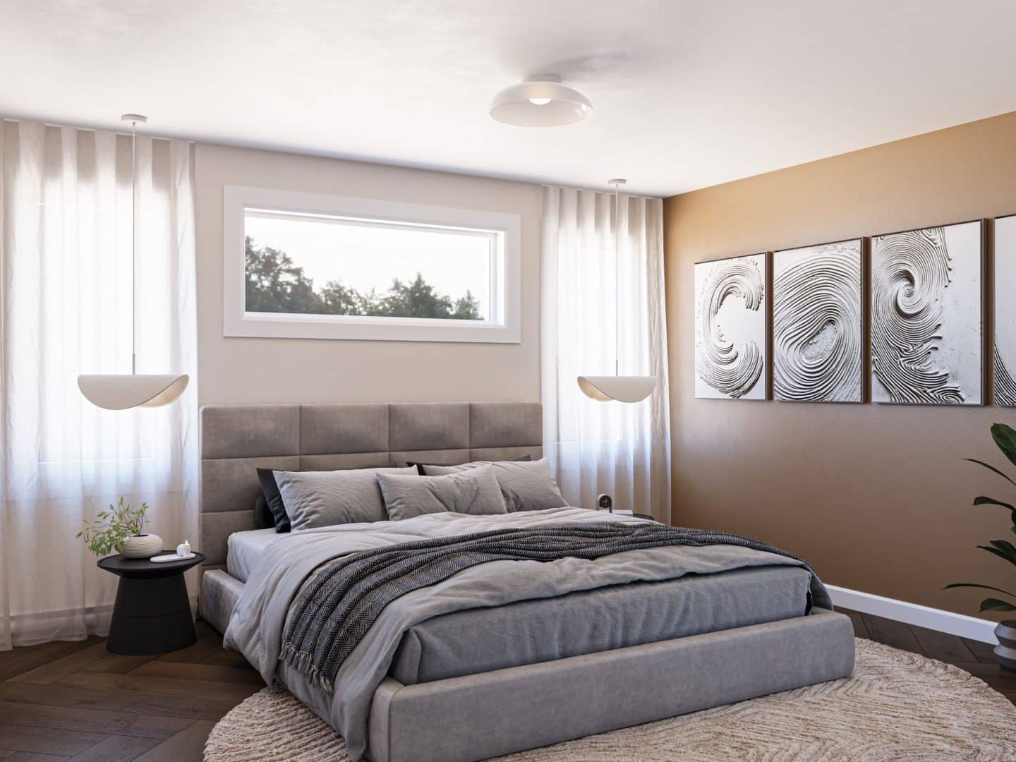 Modèle Arabica, une maison de deux étages de style moderne. Vue de la cahmbre des maitres.