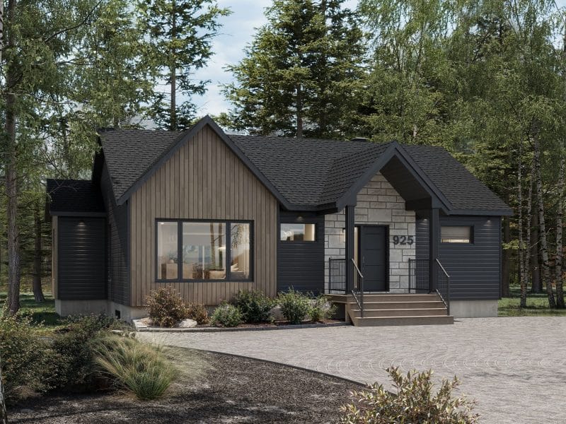 Le modèle Hera est un plain-pied de style scandinave. Vue de l'extérieur.