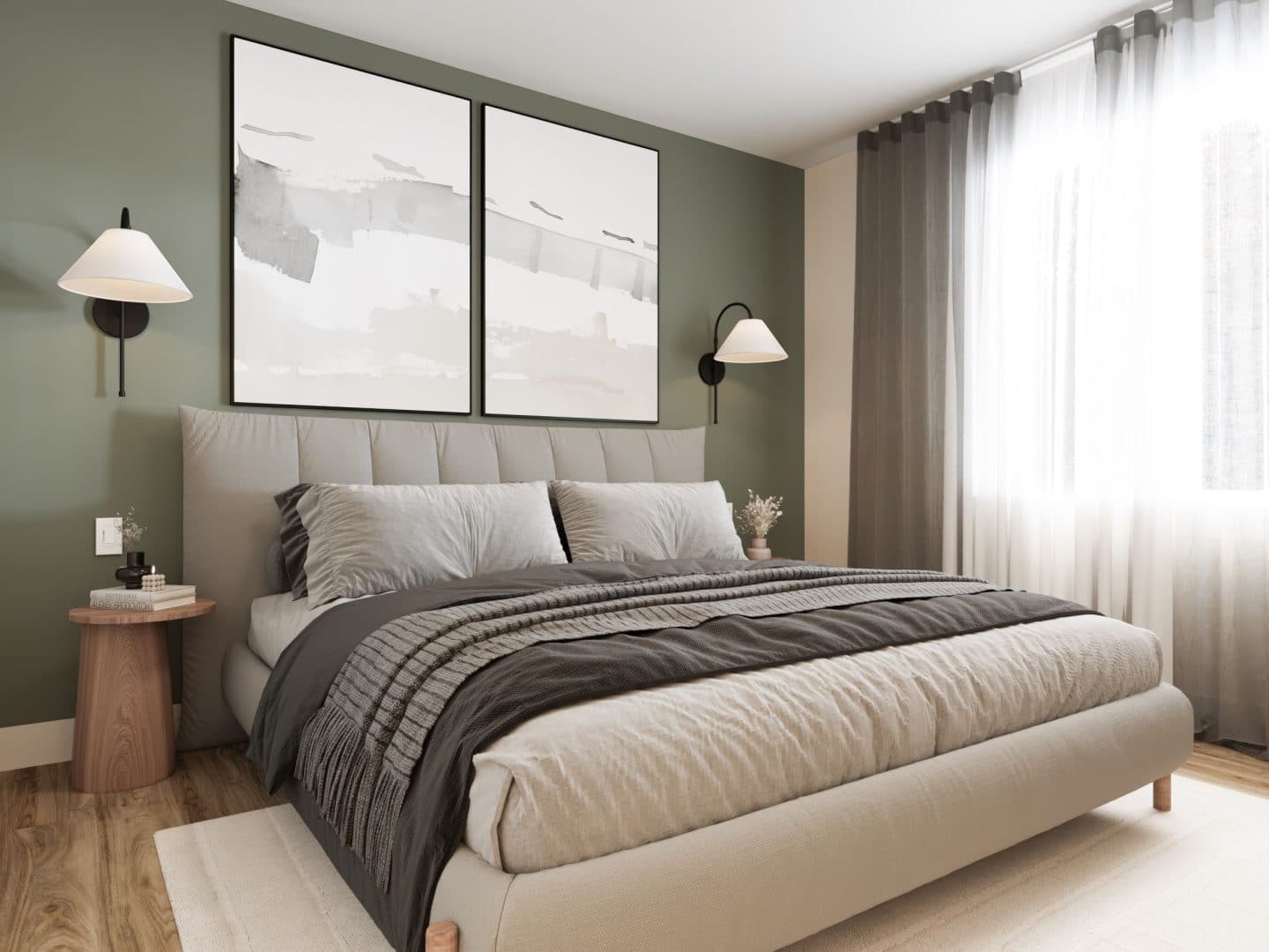 Modèle de triplex nommé Triton, des maisons qui peu être bi générationnel comme locatif de style classique. Vue de la chambre des maîtres.