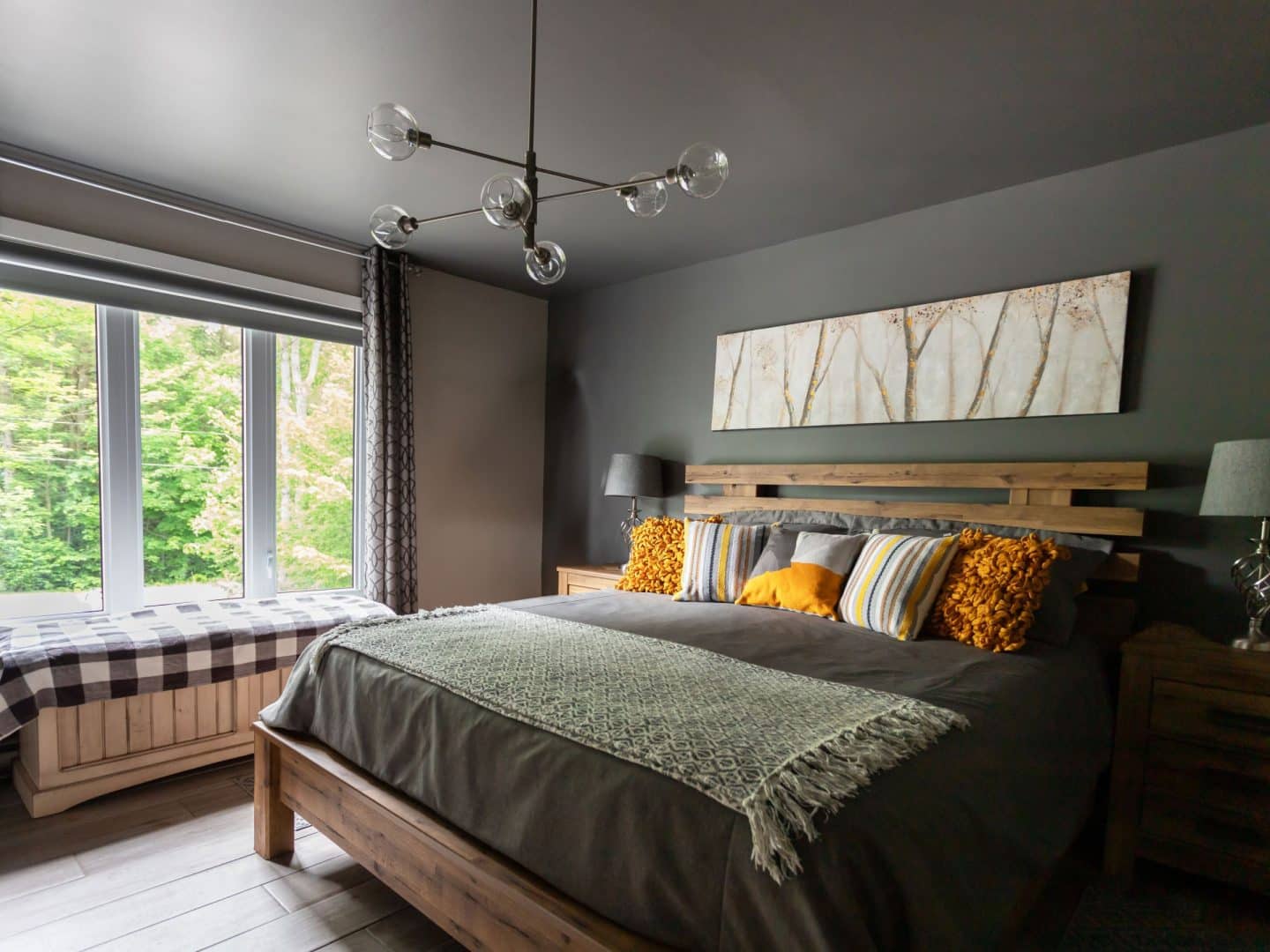 Une réalisation d'une maison appelée Splendide. Le premier étage est de style traditionnel, vu de la chambre des maîtres.